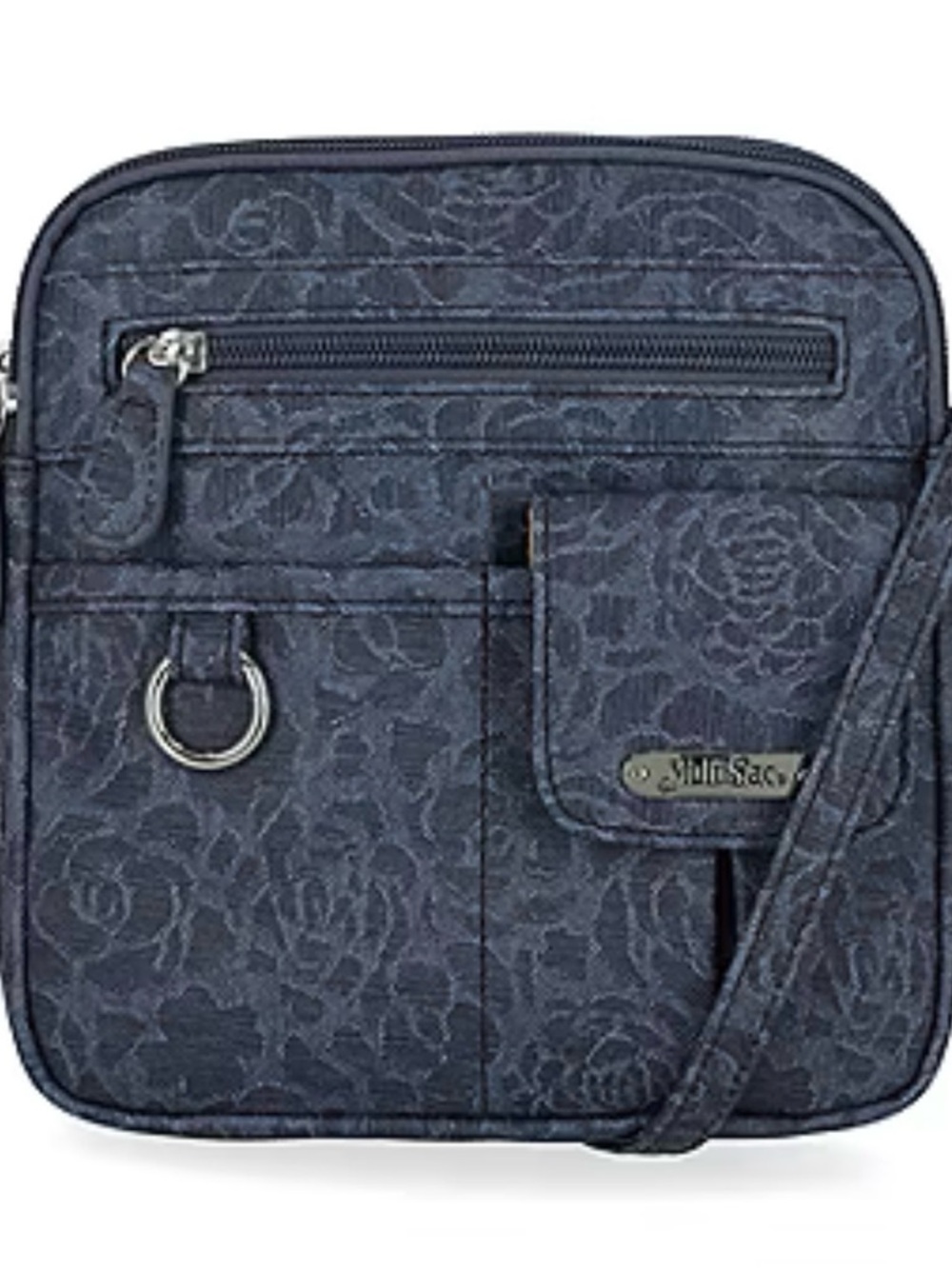 Navy Floral Crossbody Bag for Women/ Brand Multi Sac/ Color Dark Denim Blue